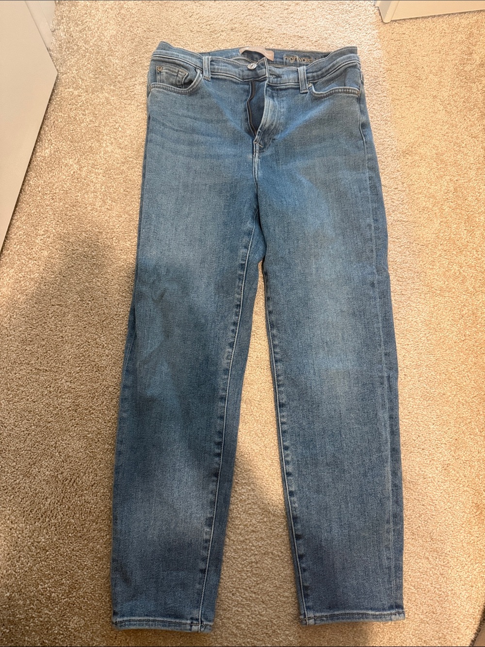 7 For All Mankind Women's Blue Straight Leg Jeans